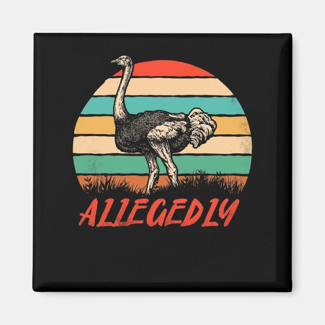 Påstådd strutch-Vintage Retro Funny Ostrich Magnet (Framsidan)
