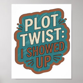 Påstående Blå PLOT TWIST JAG KOM Poster