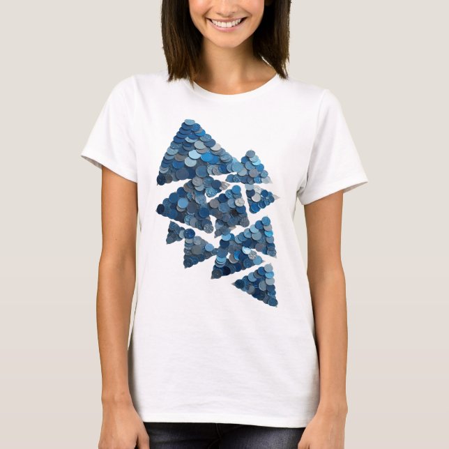 Påstående Grå BLÅT TRÄD 3D Text Konst T Shirt (Framsida)