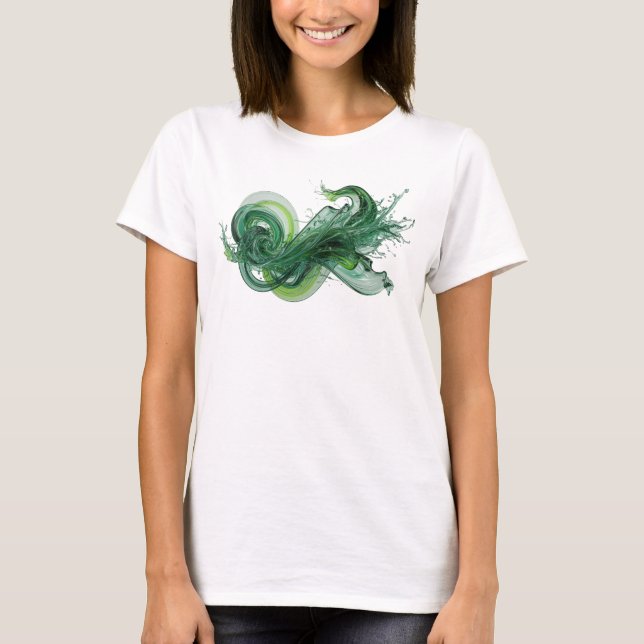 Påstående Grön ABSTRAKT KONST Design T Shirt (Framsida)