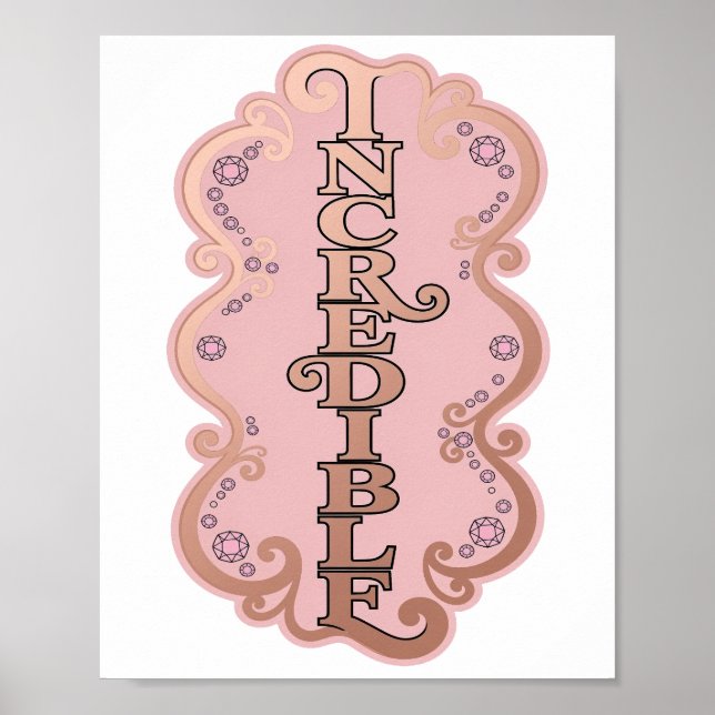 Påstående Guld OTROLIGT Påstående Design Poster (Framsidan)