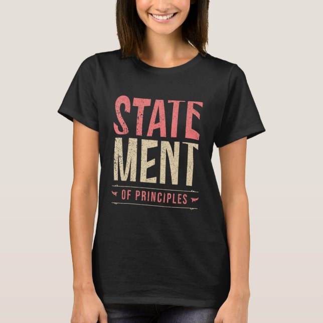 Påstående i principiell typografi t shirt (Framsida)