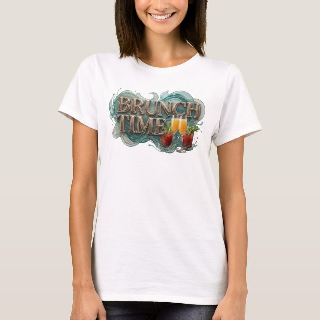 Påstående Orange BRUNCHTID T-shirt (Framsida)