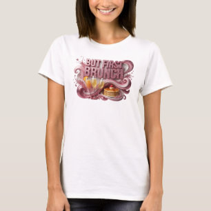 Påstående Röd MEN FÖRST BRUNCH T-shirt