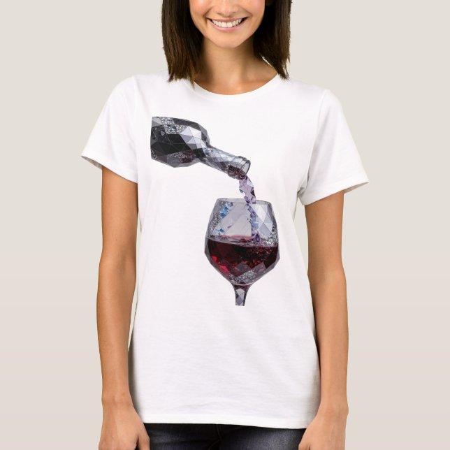 Påstående Silver ABSTRAKT KONST Konsttryck T Shirt (Framsida)