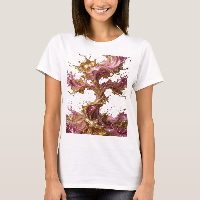 Påstående Silver ABSTRAKT KONST Konsttryck v2 T Shirt (Framsida)