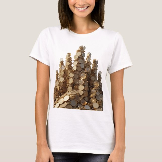 Påstående Silver GYLLENE TRÄD AV RIKEDOM T Shirt (Framsida)