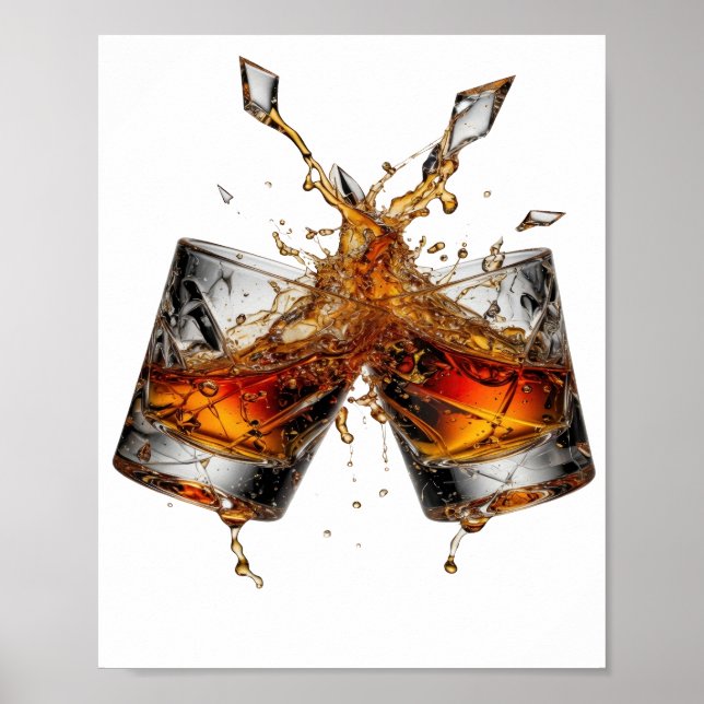 Påstående Silver WHISKY SPLASH Poster (Framsidan)