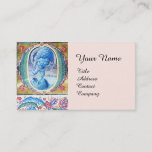 PÅSTÅENDE VIND ANTIQUE BLOMMIGT MINIATURE MONOGRAM VISITKORT
