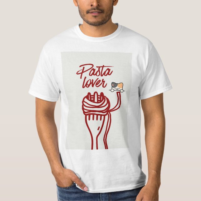 pastajägare & kattdesign t-shirt (Framsida)