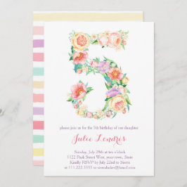 Pastel 5th Birthday Inbjudan för Alfresco Party