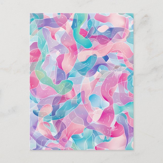 Pastel Abstract Ribbon Pattern Helg Vykort (Framsida)