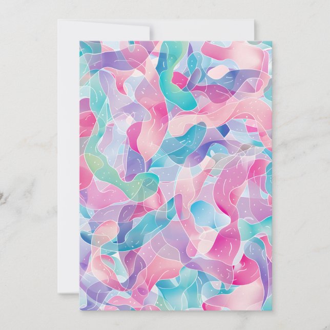 Pastel Abstract Ribbon Pattern Julkort (Framsida)