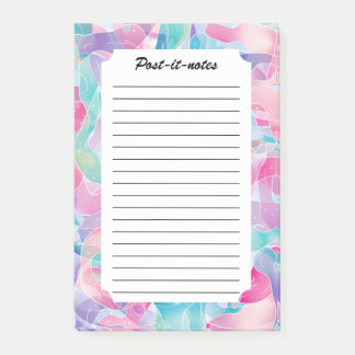 Pastel Abstract Ribbon Pattern Post-it Block