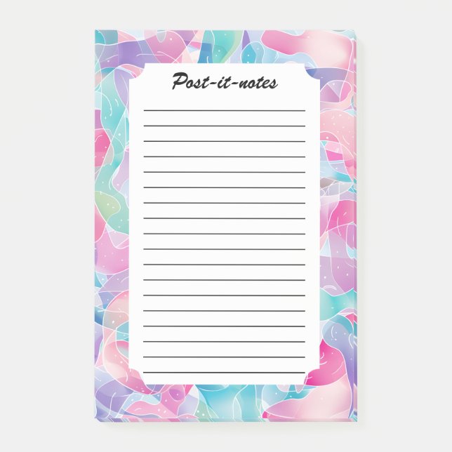Pastel Abstract Ribbon Pattern Post-it Block (Framsida)