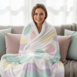 Pastel Abstract Seamless Pattern Waves and Circles