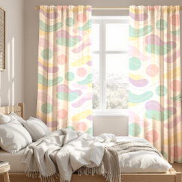 Pastel Abstract Seamless Pattern Waves and Circles