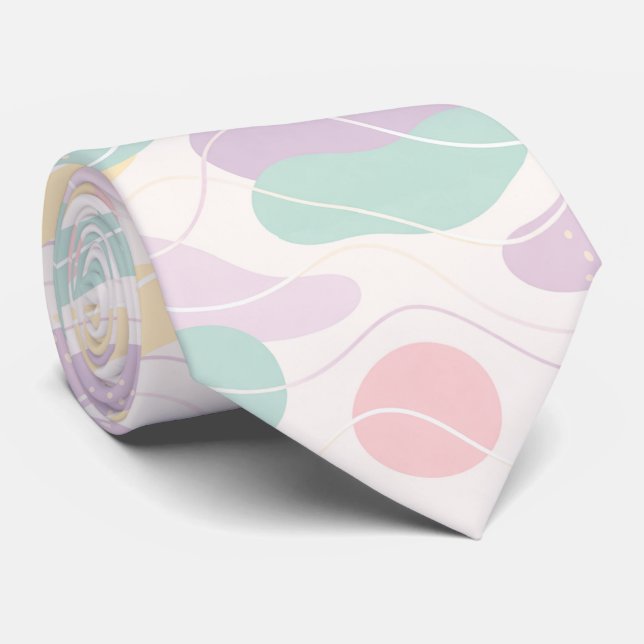 Pastel Abstract Seamless Pattern Waves and Circles Slips (Rullad)