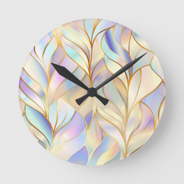 Pastel Abstract Wall Clock Rund Klocka (Framsida)