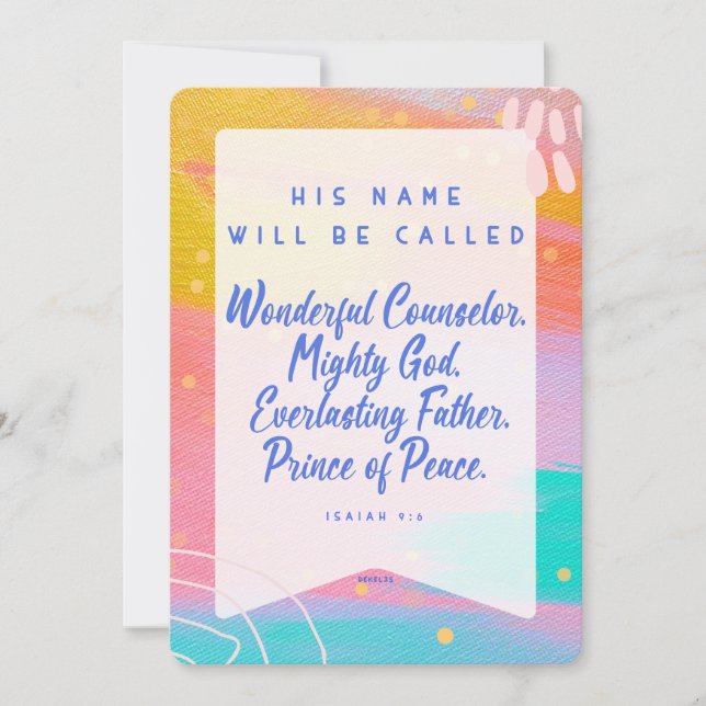 Pastel Abstract Wonderful Counselor Christmas Card Julkort (Framsida)