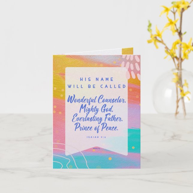 Pastel Abstract Wonderful Counselor Christmas Card Kort (Gul blomma)