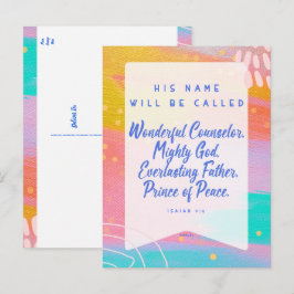 Pastel Abstract Wonderful Counselor Christmas Card Vykort
