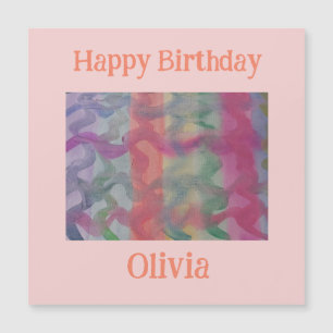 Pastel Abstrakt Art Magnetic Birthday