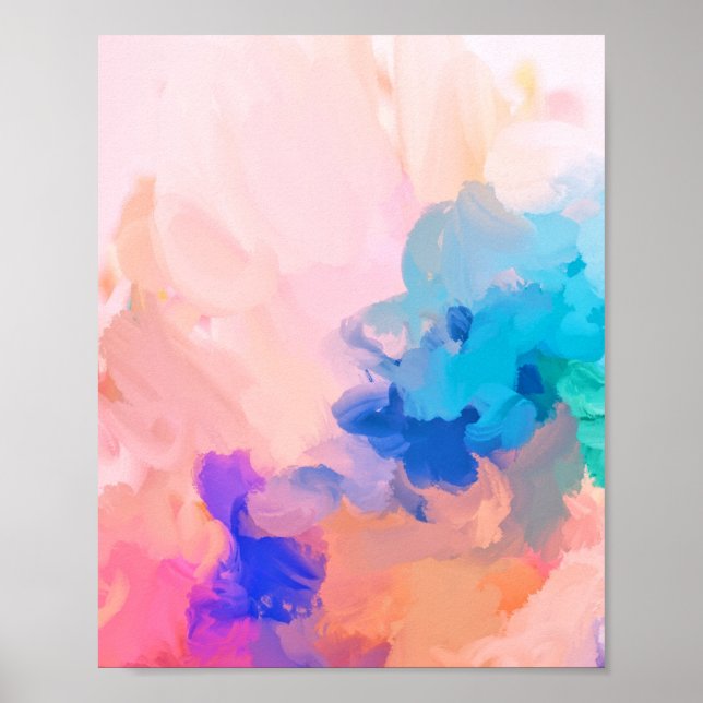 Pastel Abstrakt Art Modern Colorful Poster (Framsidan)