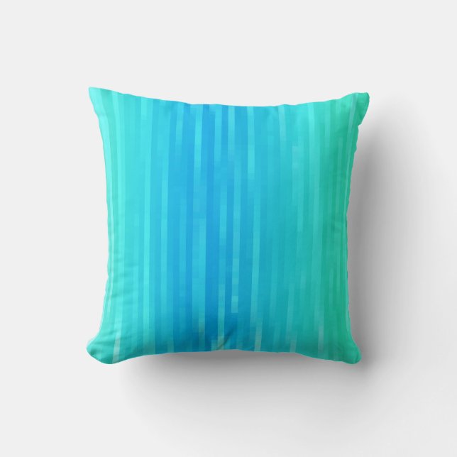 Pastel Abstrakt Art Teal Turcos Blue Grönt Kudde (Framsida)