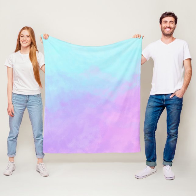 Pastel Abstrakt Clouds Fleece Blanket (På plats)
