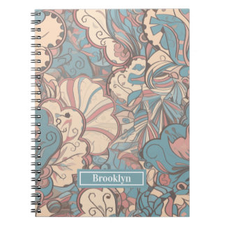 Pastel Abstrakt Doodle Mönster Spiral Notebook Anteckningsbok