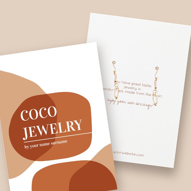 Pastel Abstrakt Earring Jewelry Visning Card Visitkort (Skapare uppladdad)