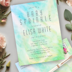 Pastel Abstrakt Elegant Chic ANPASSNINGSBAR BABY S Inbjudan Vykort