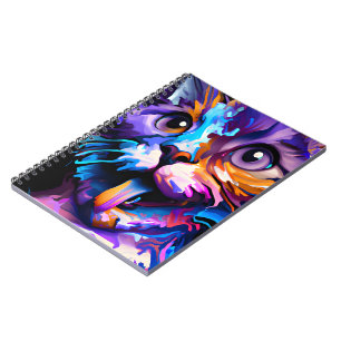 PASTEL ABSTRAKT FUNNY CAT ANTECKNINGSBOK
