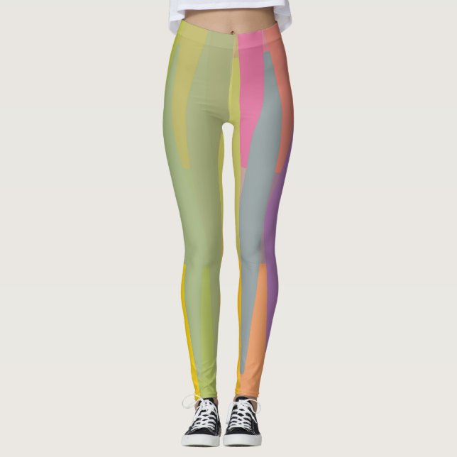 Pastel-Abstrakt Leggings (Framsida)