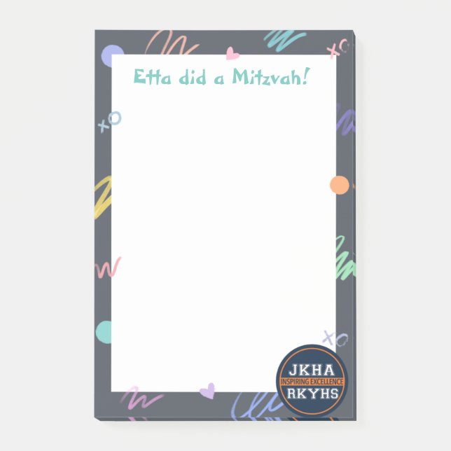 Pastel Abstrakt Mitzvah Post-it Block (Framsida)