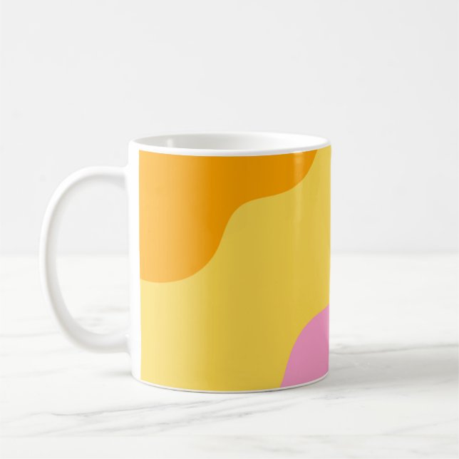 Pastel Abstrakt Mönster Kaffemugg (Vänster)