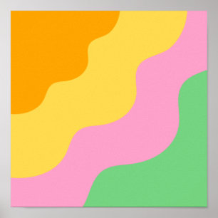 Pastel Abstrakt Mönster Poster
