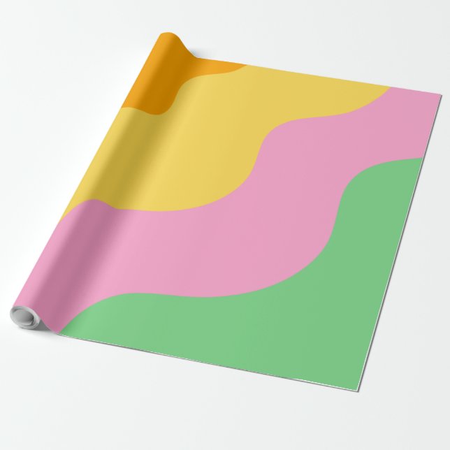 Pastel Abstrakt Mönster Presentpapper (Utrullad)