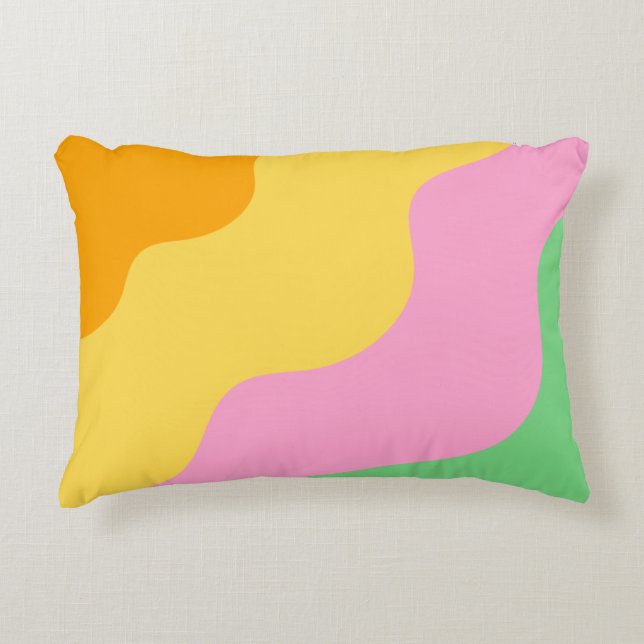 Pastel Abstrakt Mönster Prydnadskudde (Framsidan)