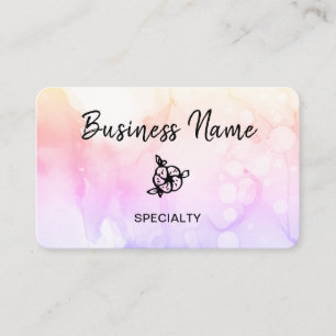 *~* Pastel Abstrakt Ombre Peach Logotyp QR Girly Visitkort