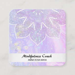 *~* Pastel Abstrakt QR kod Mandala Reiki Yoga Fyrkantigt Visitkort