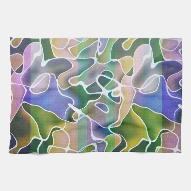Pastel Abstrakt Rand Kitchen Towel Kökshandduk (Horisontell)