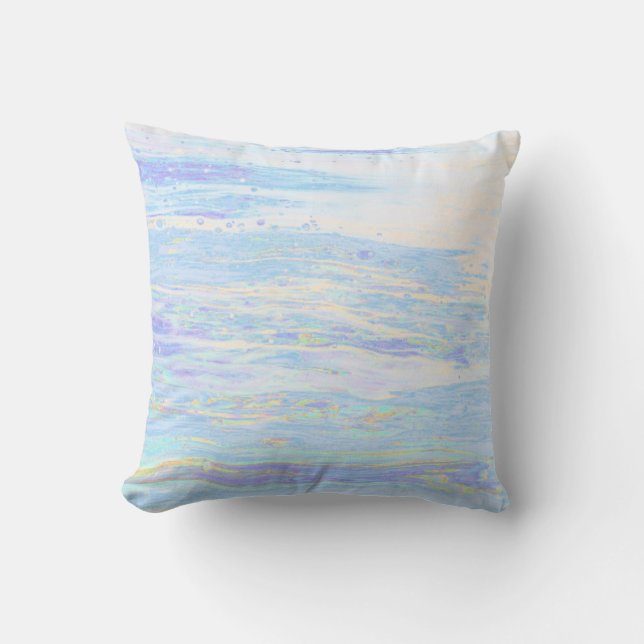 *~* Pastel Abstrakt Turcos Baby blue vit Kudde (Framsida)