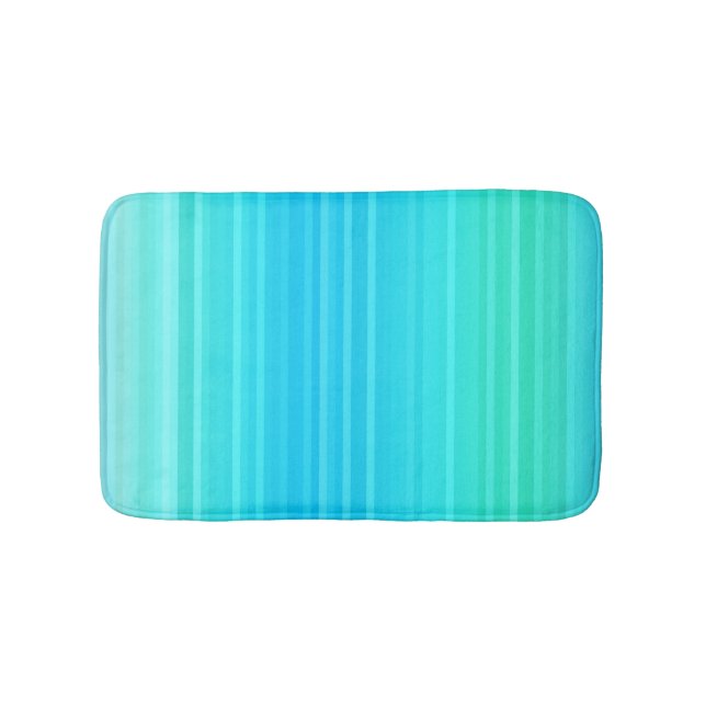Pastel Abstrakt Turcos Blue Grönt Rand Badrumsmatta (Framsidan)