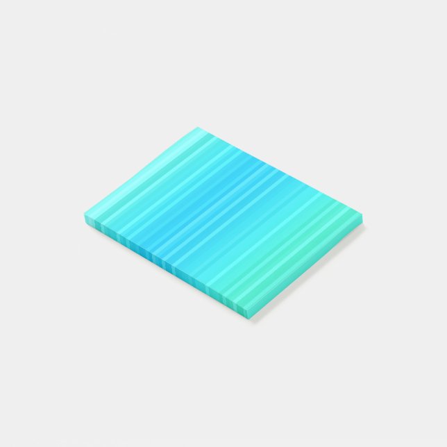 Pastel Abstrakt Turcos Blue Grönt Rand Post-it Block (Vinklad)