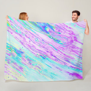 *~* Pastel Abstrakt Turcos Mint Aqua Magenta Fleecefilt