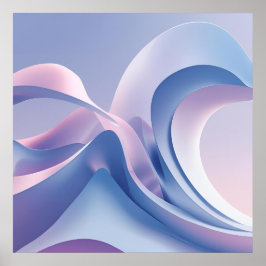 Pastel Abstrakt Wave Art - Soothing Digital Design Poster