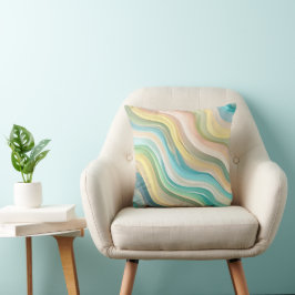 Pastel Abstrakt Wave Dekorativ kudde
