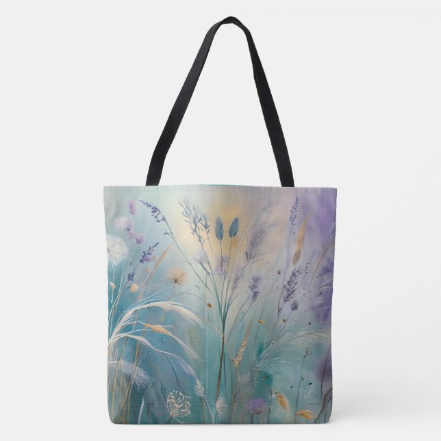 Pastel Abstrakt Whispers of Nature, Grasses II Tygkasse (Framsida)